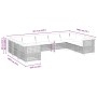 Set de sofás de jardín con cojines 9 pzas ratán sintético beige
