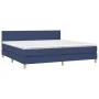 Box spring bed with blue fabric mattress 200x200 cm by vidaXL, Beds and slatted bases - Ref: Foro24-3140487, Price: 562,05 €,...