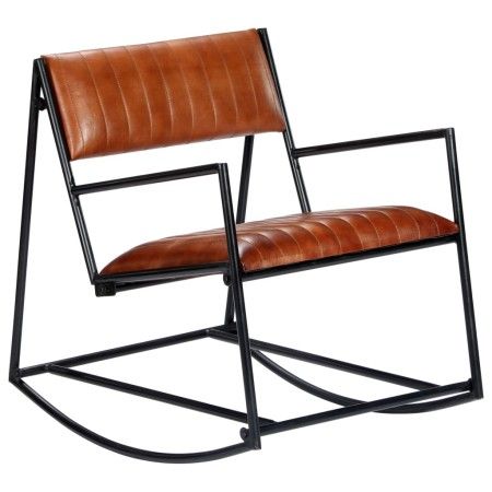 Silla mecedora de cuero auténtico marrón von vidaXL, Schaukelstühle - Ref: Foro24-282903, Preis: 150,51 €, Rabatt: %