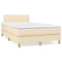 Cama box spring con colchón tela color crema 120x200 cm de vidaXL, Camas y somieres - Ref: Foro24-3140526, Precio: 366,16 €, ...