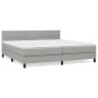 Box spring bed with light gray fabric mattress 200x200 cm by vidaXL, Beds and slatted bases - Ref: Foro24-3140081, Price: 584...