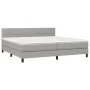 Box spring bed with light gray fabric mattress 200x200 cm by vidaXL, Beds and slatted bases - Ref: Foro24-3140081, Price: 584...