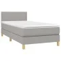Box spring bed with light gray fabric mattress 90x200 cm by vidaXL, Beds and slatted bases - Ref: Foro24-3140505, Price: 292,...