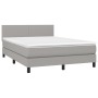 Box spring bed with light gray fabric mattress 140x200 cm by vidaXL, Beds and slatted bases - Ref: Foro24-3139897, Price: 424...