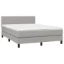 Box spring bed with light gray fabric mattress 140x200 cm by vidaXL, Beds and slatted bases - Ref: Foro24-3139897, Price: 441...