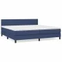 Box spring bed with blue fabric mattress 200x200 cm by vidaXL, Beds and slatted bases - Ref: Foro24-3139927, Price: 571,11 €,...