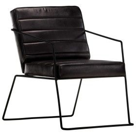 Sillón de cuero auténtico negro by vidaXL, Armchairs - Ref: Foro24-284413, Price: 220,56 €, Discount: %
