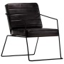 Sillón de cuero auténtico negro by vidaXL, Armchairs - Ref: Foro24-284413, Price: 220,56 €, Discount: %