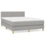 Box spring bed with light gray fabric mattress 140x200 cm by vidaXL, Beds and slatted bases - Ref: Foro24-3140537, Price: 390...