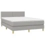 Box spring bed with light gray fabric mattress 140x200 cm by vidaXL, Beds and slatted bases - Ref: Foro24-3140537, Price: 390...