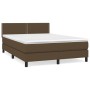 Box spring bed with dark brown fabric mattress 140x190 cm by vidaXL, Beds and slatted bases - Ref: Foro24-3139972, Price: 419...