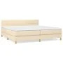 Box spring bed with cream fabric mattress 200x200 cm by vidaXL, Beds and slatted bases - Ref: Foro24-3140646, Price: 538,00 €...