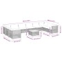 Set de sofás de jardín 11pzas con cojines ratán sintético beige