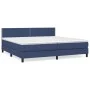 Box spring bed with blue fabric mattress 200x200 cm by vidaXL, Beds and slatted bases - Ref: Foro24-3140007, Price: 563,36 €,...