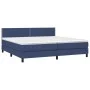 Box spring bed with blue fabric mattress 200x200 cm by vidaXL, Beds and slatted bases - Ref: Foro24-3140007, Price: 563,36 €,...