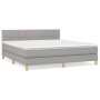Box spring bed with light gray fabric mattress 160x200 cm by vidaXL, Beds and slatted bases - Ref: Foro24-3140625, Price: 495...