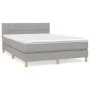 Box spring bed with light gray fabric mattress 140x200 cm by vidaXL, Beds and slatted bases - Ref: Foro24-3140617, Price: 404...