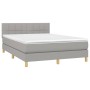 Boxspringbett mit hellgrauer Stoffmatratze 140x200 cm von vidaXL, Betten und Lattenroste - Ref: Foro24-3140617, Preis: 428,00...