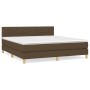 Cama box spring con colchón tela marrón oscuro 180x200 cm de vidaXL, Camas y somieres - Ref: Foro24-3140636, Precio: 530,27 €