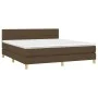 Box spring bed with dark brown fabric mattress 180x200 cm by vidaXL, Beds and slatted bases - Ref: Foro24-3140636, Price: 530...