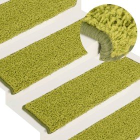 Alfombrillas para escaleras 15 unidades 65x21x4 cm Verde Borde