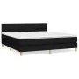Cama box spring con colchón tela negro 160x200 cm de vidaXL, Camas y somieres - Ref: Foro24-3140627, Precio: 471,68 €, Descue...