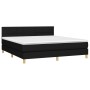 Box spring bed with black fabric mattress 160x200 cm by vidaXL, Beds and slatted bases - Ref: Foro24-3140627, Price: 495,22 €...
