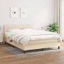 Box spring bed with cream fabric mattress 140x200 cm by vidaXL, Beds and slatted bases - Ref: Foro24-3140062, Price: 438,99 €...