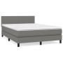 Cama box spring con colchón tela gris oscuro 140x190 cm de vidaXL, Camas y somieres - Ref: Foro24-3139890, Precio: 472,90 €, ...