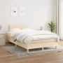 Box spring bed with cream fabric mattress 120x200 cm by vidaXL, Beds and slatted bases - Ref: Foro24-3140686, Price: 377,25 €...