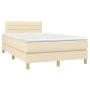 Box spring bed with cream fabric mattress 120x200 cm by vidaXL, Beds and slatted bases - Ref: Foro24-3140686, Price: 377,25 €...