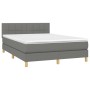 Cama box spring con colchón tela gris oscuro 140x190 cm de vidaXL, Camas y somieres - Ref: Foro24-3140610, Precio: 485,68 €, ...