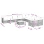 Set de sofás de jardín 11pzas con cojines ratán sintético beige