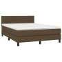 Box spring bed with dark brown fabric mattress 140x190 cm by vidaXL, Beds and slatted bases - Ref: Foro24-3140132, Price: 428...