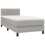Box spring bed with light gray fabric mattress 90x190 cm by vidaXL, Beds and slatted bases - Ref: Foro24-3140097, Price: 287,...