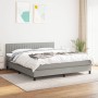Box spring bed with light gray fabric mattress 180x200 cm by vidaXL, Beds and slatted bases - Ref: Foro24-3140233, Price: 533...