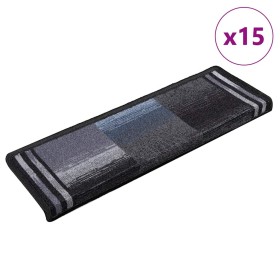 Alfombrilla autoadhesiva de escalera 15uds negro gris 65x21x4cm