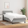 Box spring bed with light gray fabric mattress 100x200 cm by vidaXL, Beds and slatted bases - Ref: Foro24-3140273, Price: 322...