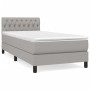 Box spring bed with light gray fabric mattress 100x200 cm by vidaXL, Beds and slatted bases - Ref: Foro24-3140273, Price: 322...