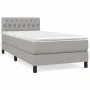 Box spring bed with light gray fabric mattress 100x200 cm by vidaXL, Beds and slatted bases - Ref: Foro24-3140273, Price: 316...