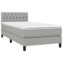 Box spring bed with light gray fabric mattress 100x200 cm by vidaXL, Beds and slatted bases - Ref: Foro24-3140273, Price: 322...