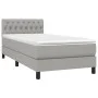 Box spring bed with light gray fabric mattress 100x200 cm by vidaXL, Beds and slatted bases - Ref: Foro24-3140273, Price: 316...
