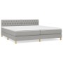 Box spring bed with light gray fabric mattress 200x200 cm by vidaXL, Beds and slatted bases - Ref: Foro24-3140881, Price: 573...
