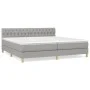 Box spring bed with light gray fabric mattress 200x200 cm by vidaXL, Beds and slatted bases - Ref: Foro24-3140881, Price: 573...