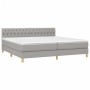Box spring bed with light gray fabric mattress 200x200 cm by vidaXL, Beds and slatted bases - Ref: Foro24-3140881, Price: 573...