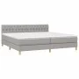 Box spring bed with light gray fabric mattress 200x200 cm by vidaXL, Beds and slatted bases - Ref: Foro24-3140881, Price: 573...