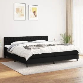 Box spring bed with black fabric mattress 200x200 cm by vidaXL, Beds and slatted bases - Ref: Foro24-3140323, Price: 591,06 €...