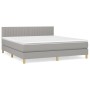 Box spring bed with light gray fabric mattress 180x200 cm by vidaXL, Beds and slatted bases - Ref: Foro24-3140793, Price: 530...