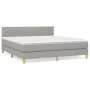 Box spring bed with light gray fabric mattress 180x200 cm by vidaXL, Beds and slatted bases - Ref: Foro24-3140793, Price: 511...