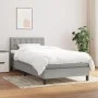 Cama box spring con colchón tela gris claro 100x200 cm de vidaXL, Camas y somieres - Ref: Foro24-3140353, Precio: 315,88 €, D...